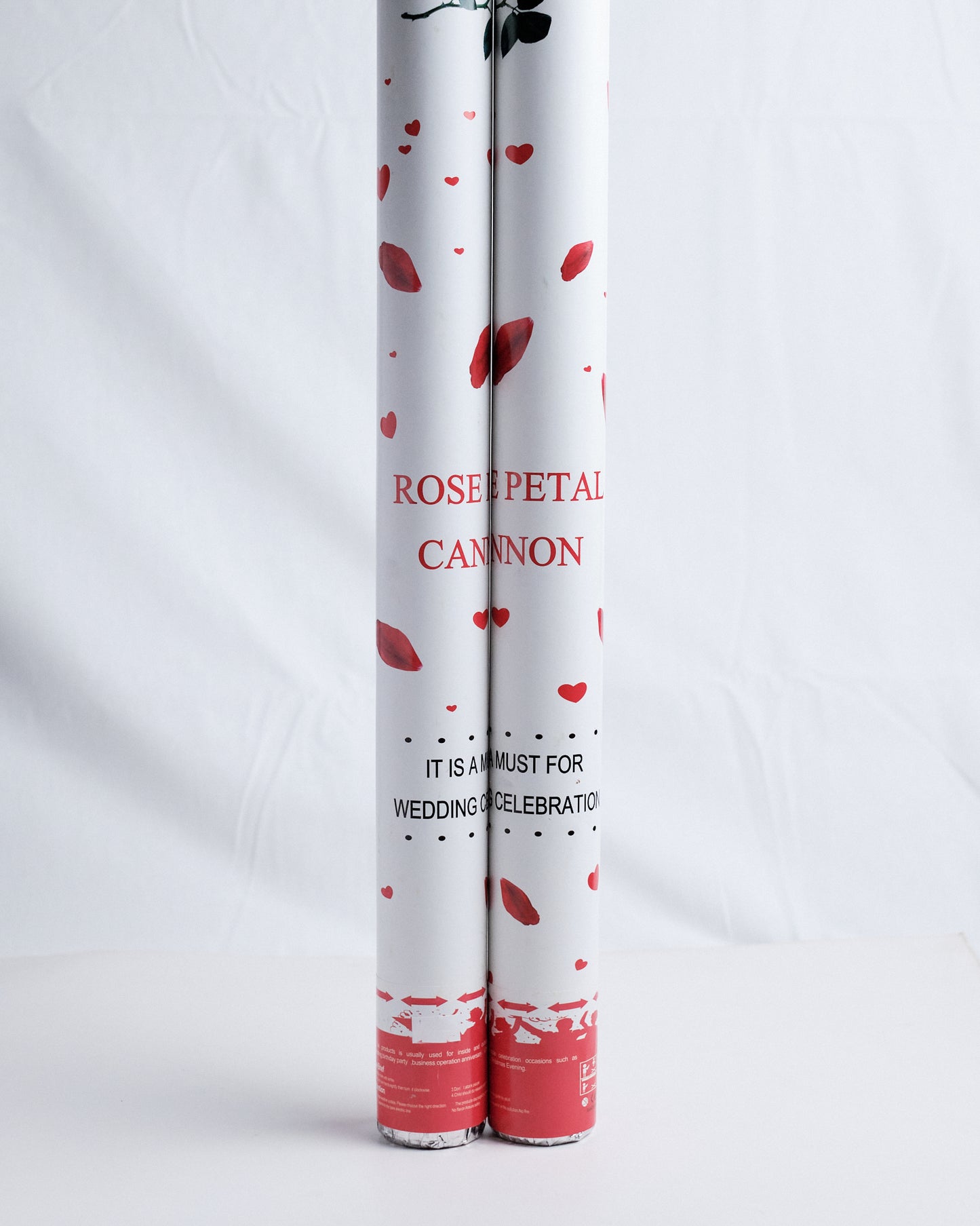Poppers White Petals 60cm (Set of 2)