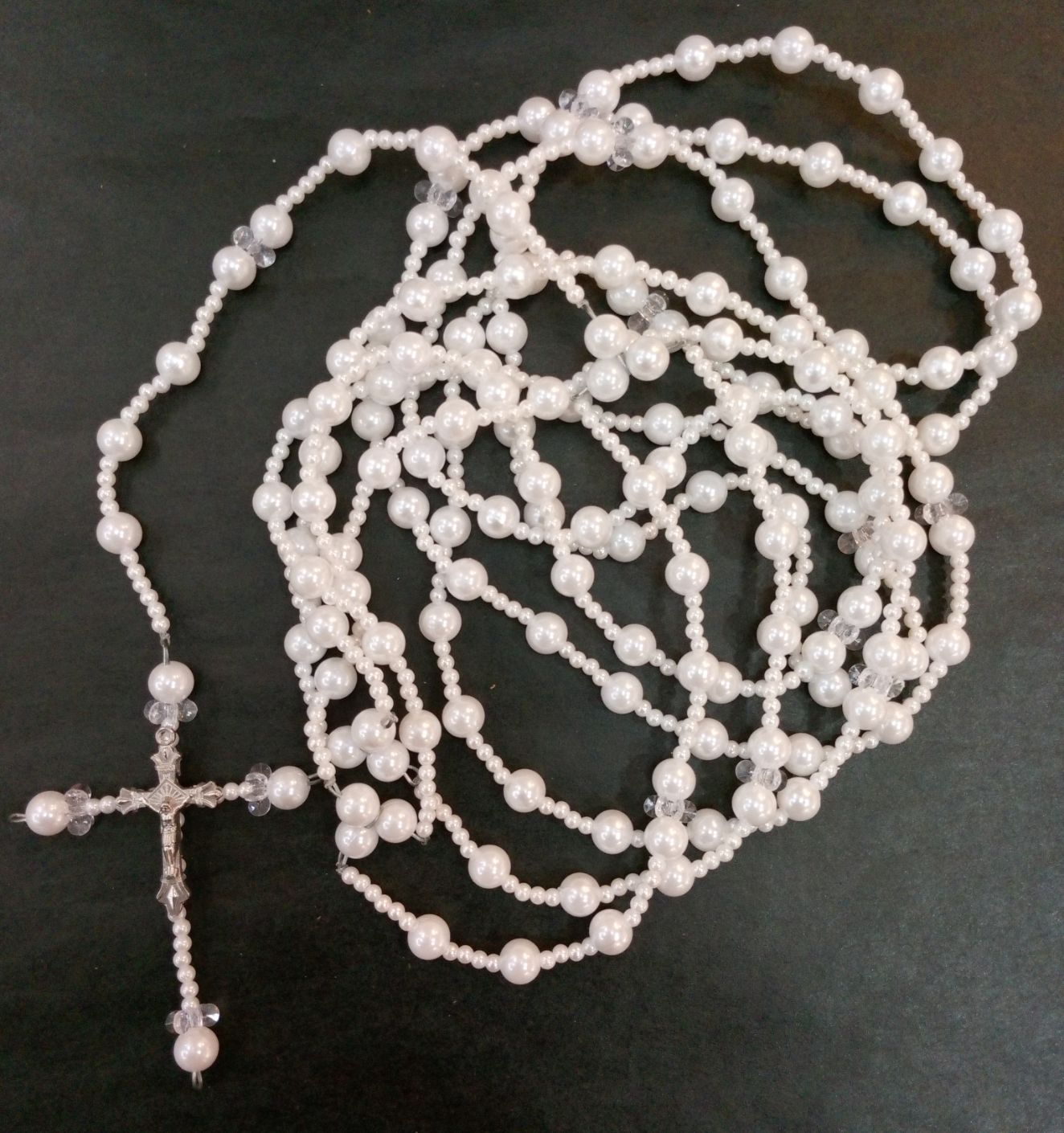 Cord Pearl Rosary Filipiniana (White)