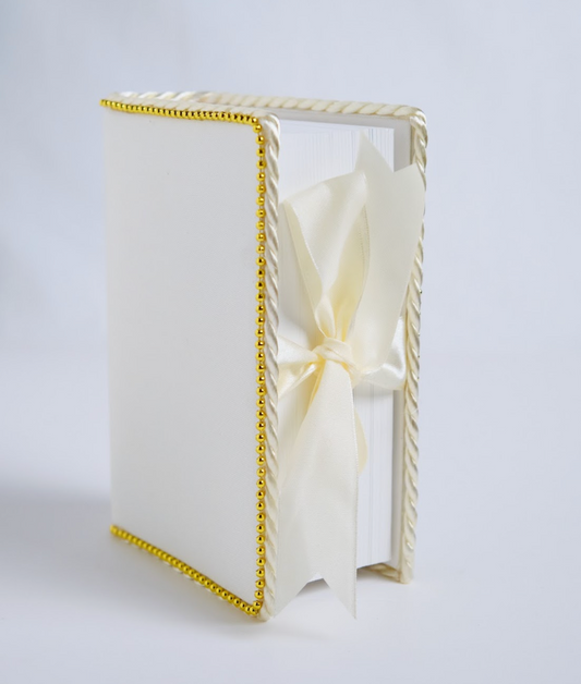Bible Minimalist Ecru/Gold W/Ribbon (Wedding Bible)