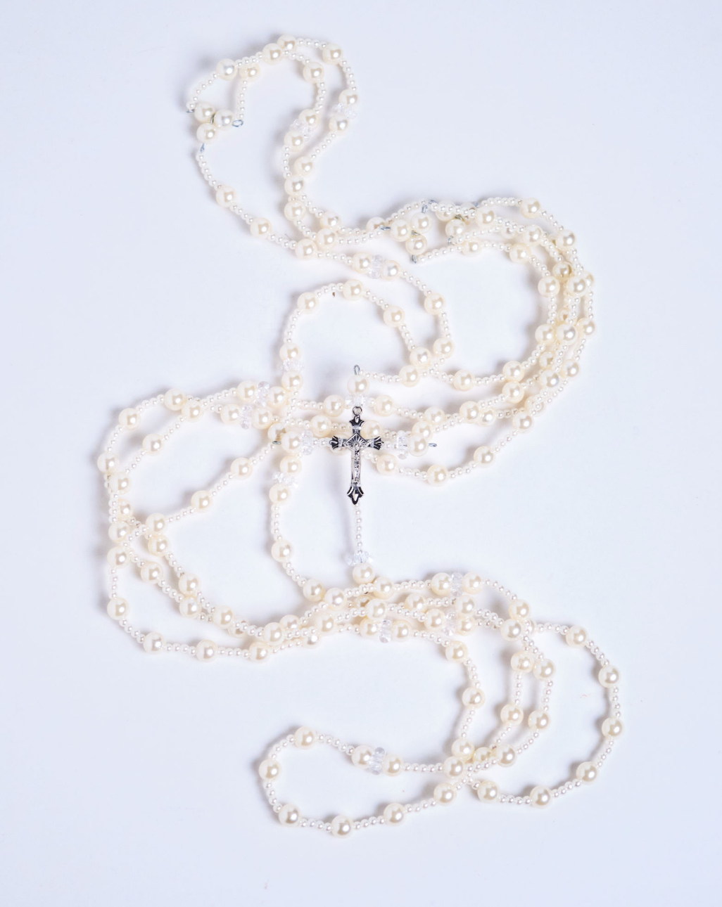 Cord Pearl Rosary Filipiniana (Ecru)