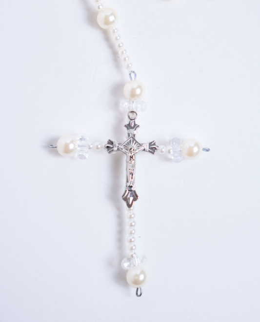 Cord Pearl Rosary Filipiniana (Ecru)