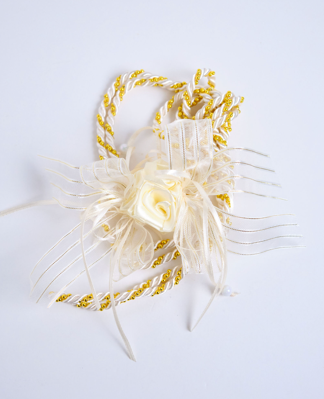 Cord Rosette (Ecru/Gold)