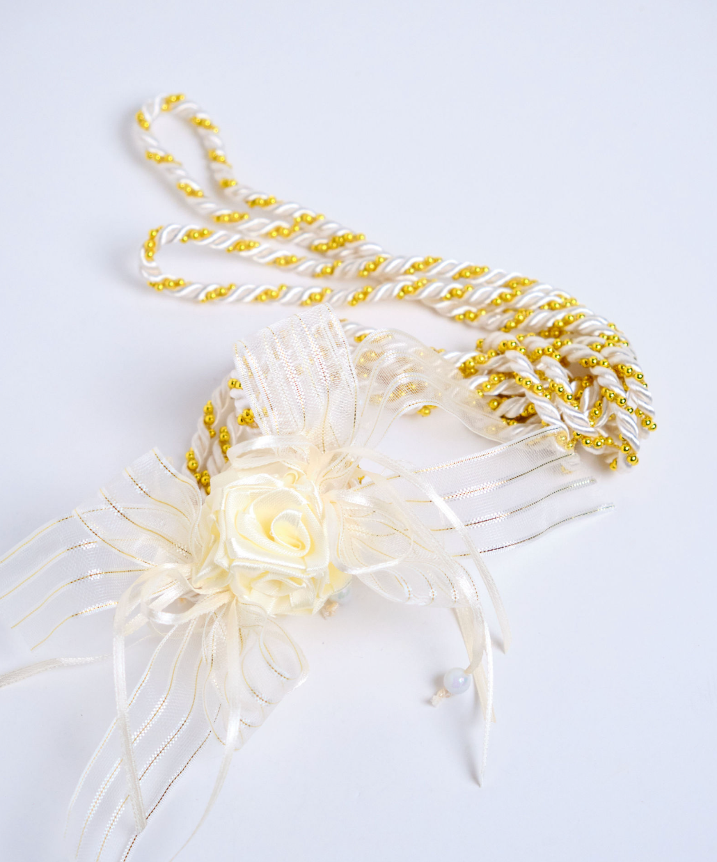 Cord Rosette (Ecru/Gold)