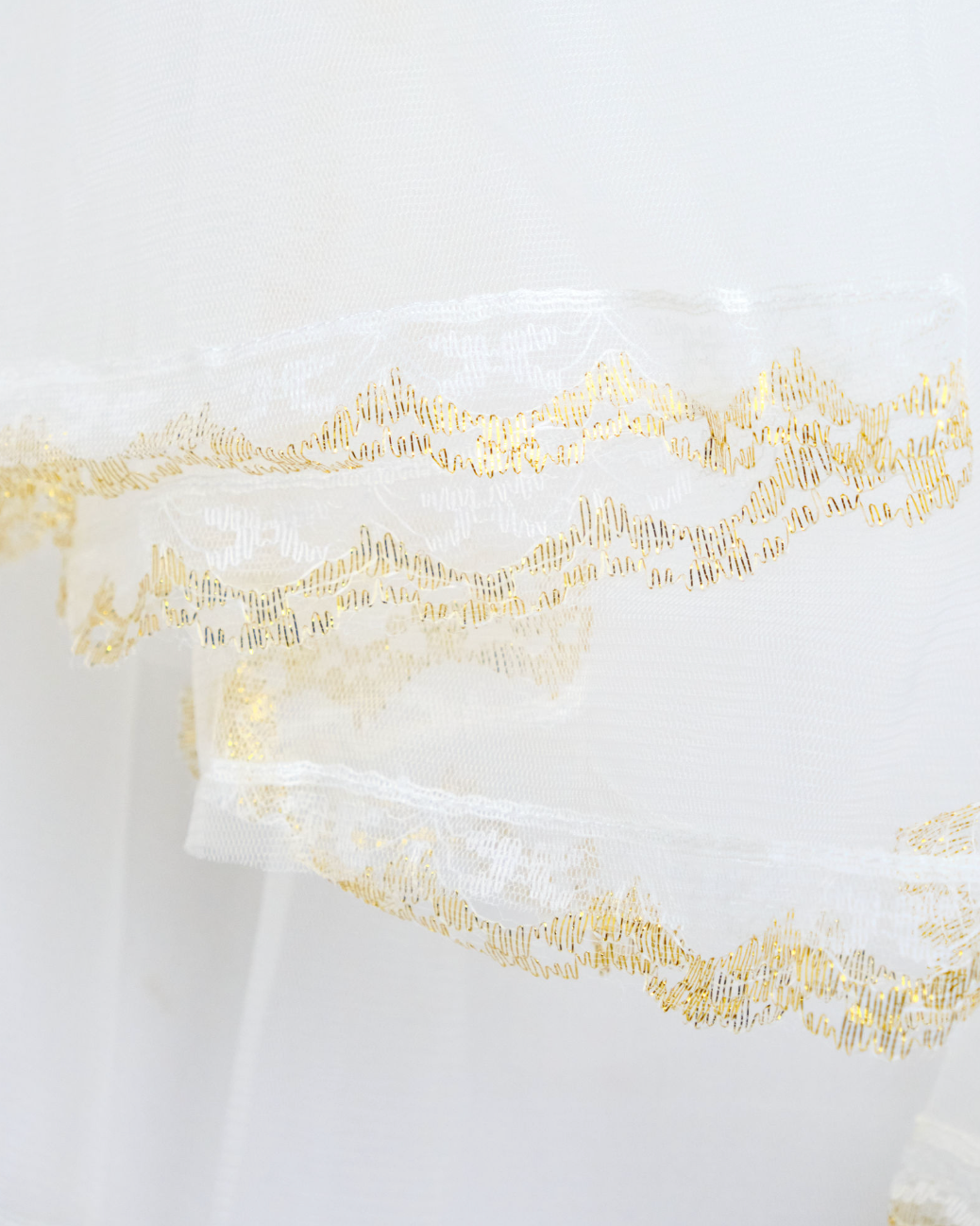 Bridal Veil Two Layered with Shiny Gold