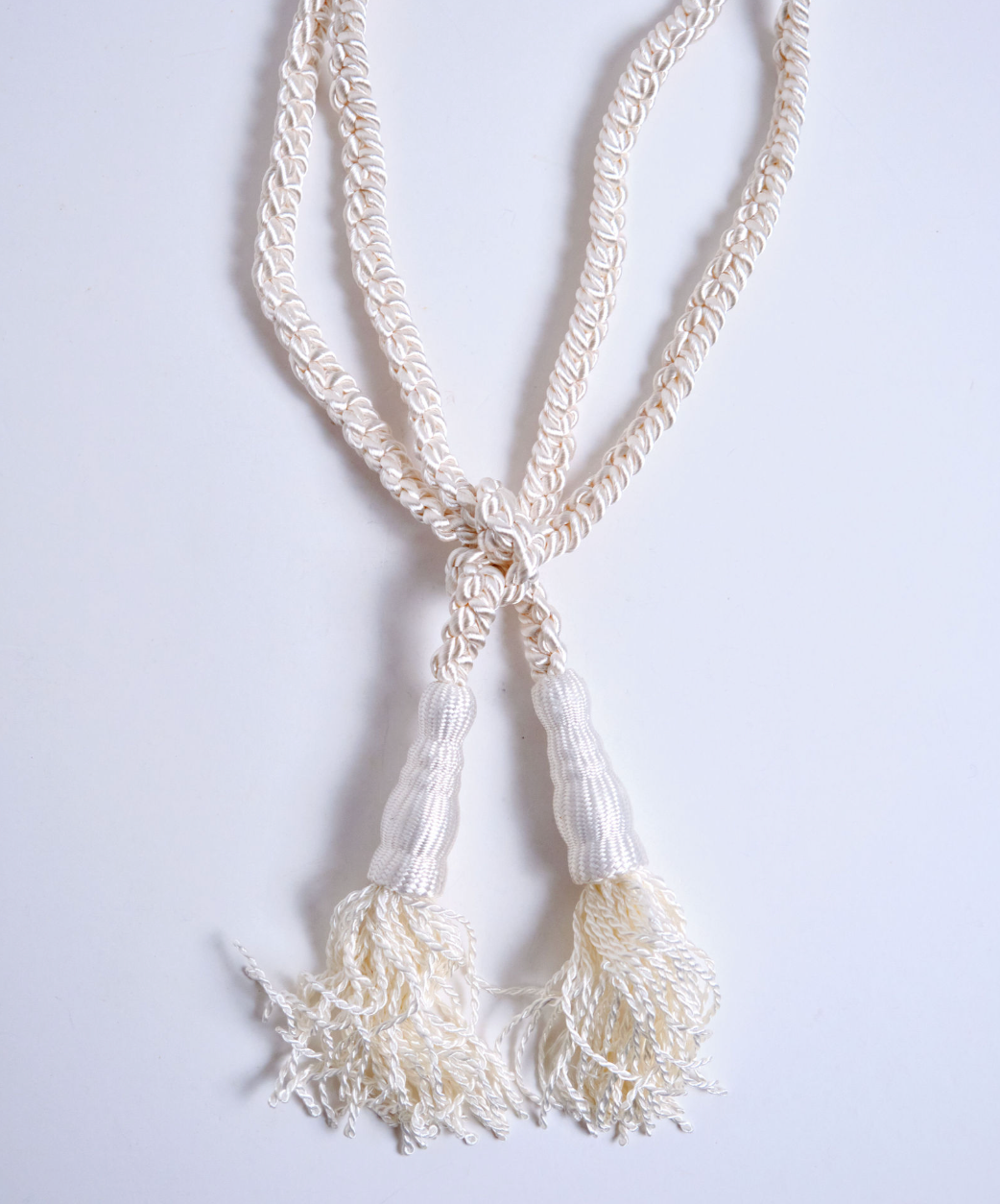 Cord Braided Big Tassle Plain Ecru