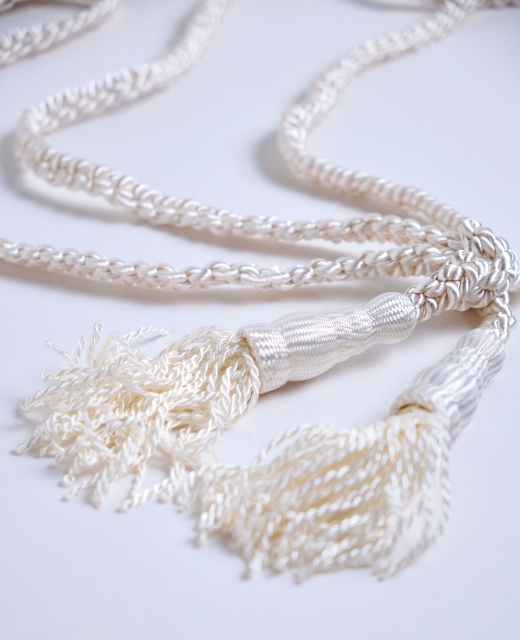 Cord Braided Big Tassle Plain Ecru