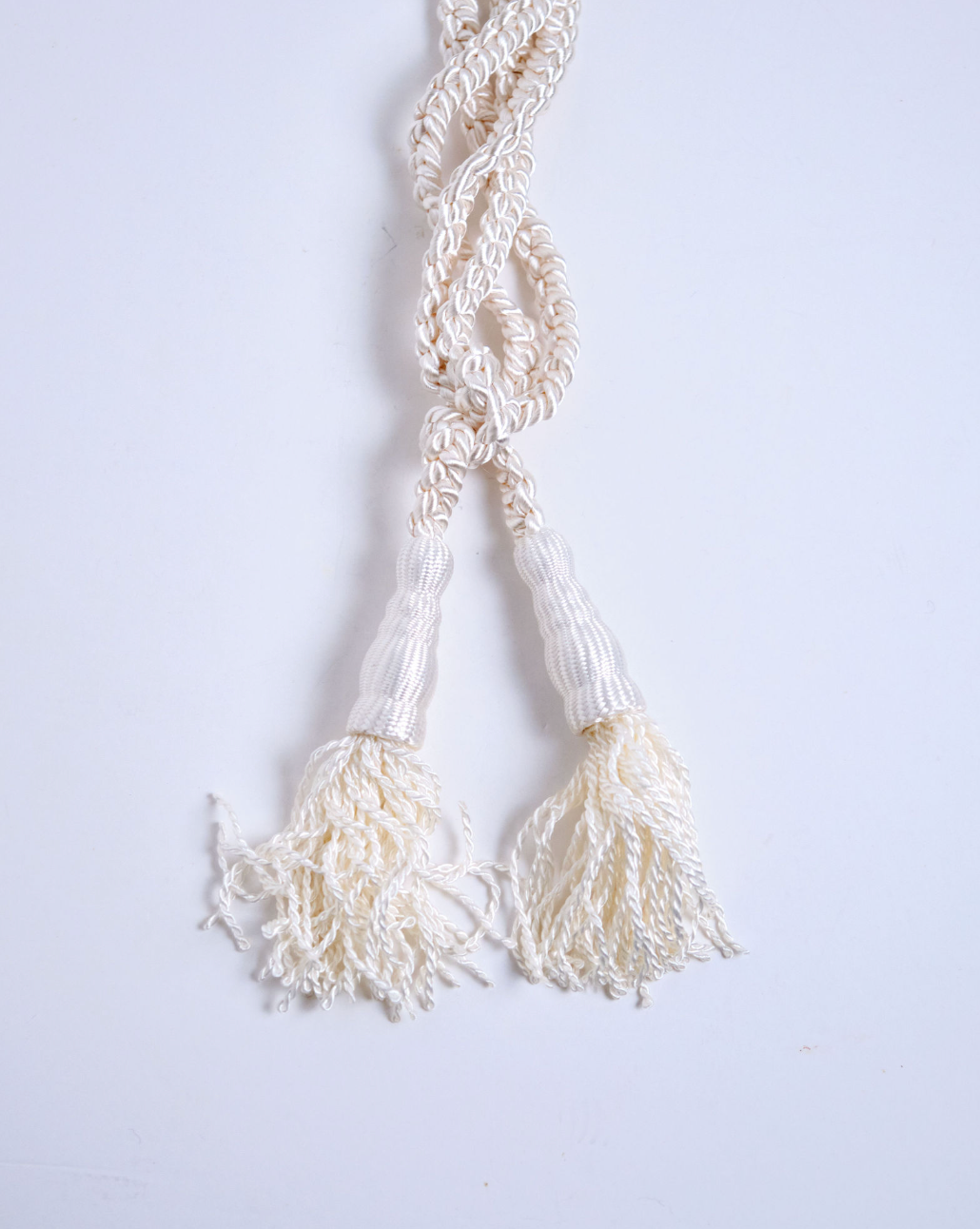 Cord Braided Big Tassle Plain Ecru