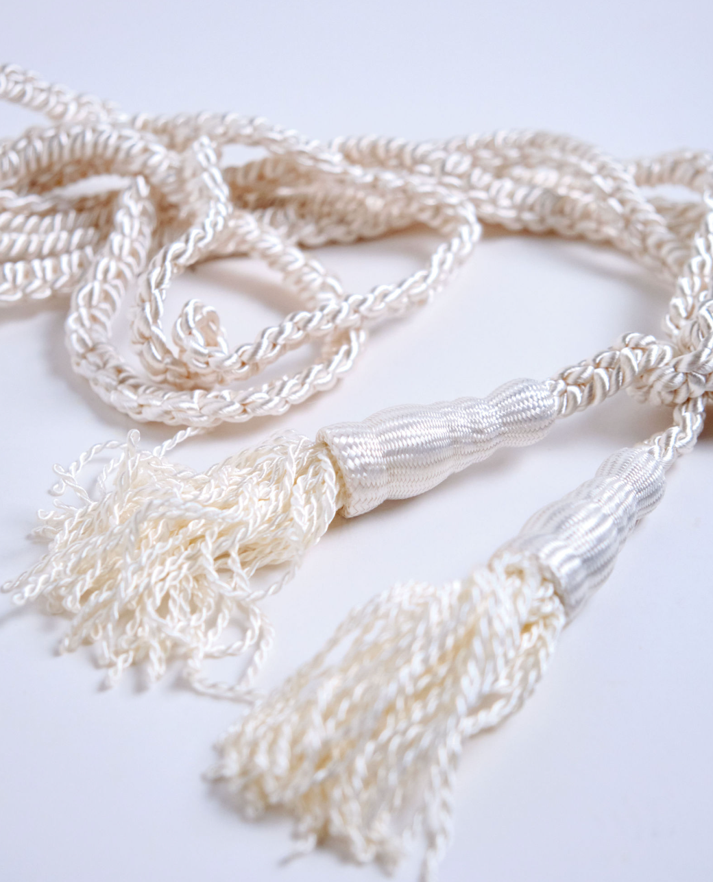 Cord Braided Big Tassle Plain Ecru
