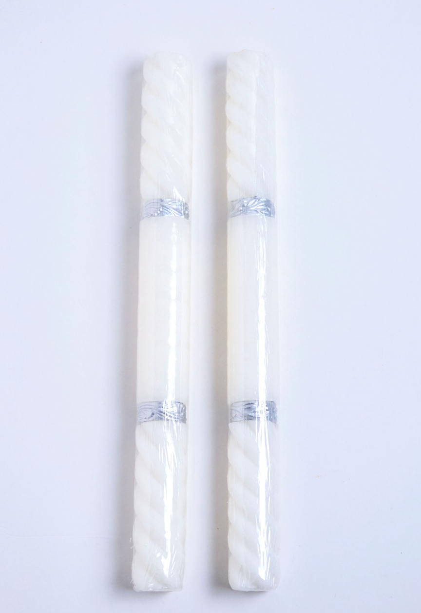 Secondary Candle Set Spiral Metallic Line (Silver)
