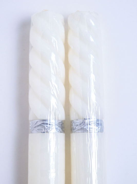 Secondary Candle Set Spiral Metallic Line (Silver)