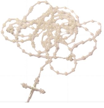 Cord Pearl Rosary Filipiniana (White)