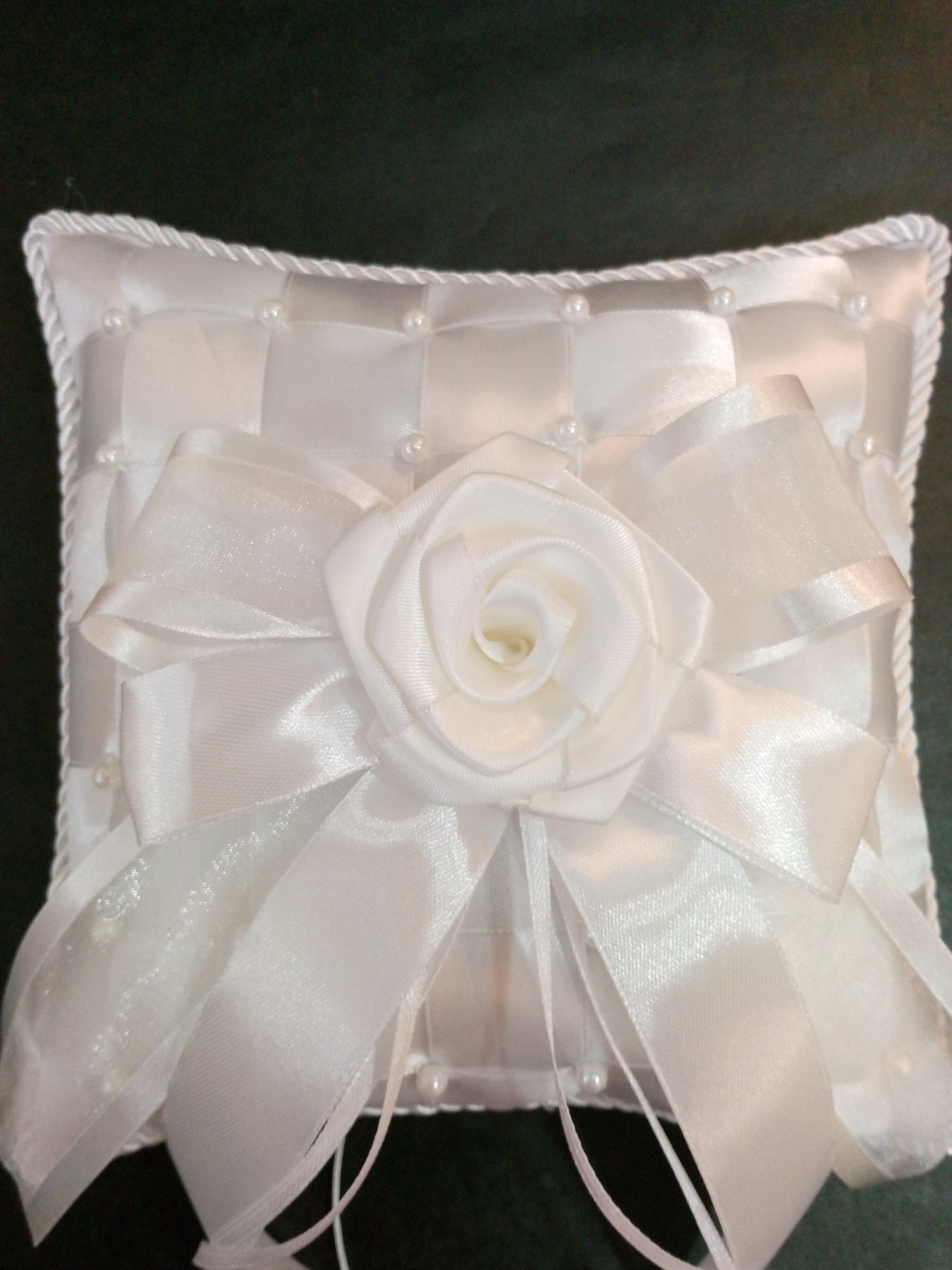 Wedding Pillow Set Design Rosette White