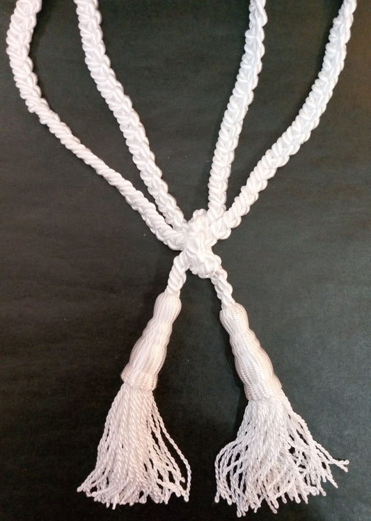 Cord Braided Big Tassle (White)