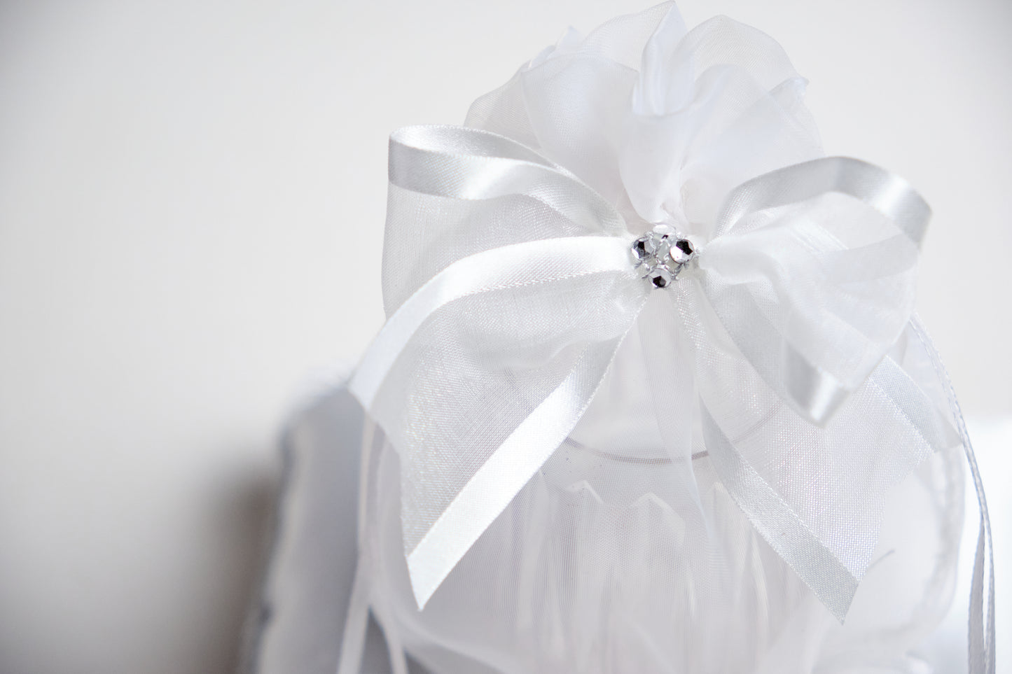 Wedding Pillow Set Design Rosette Heart (White)