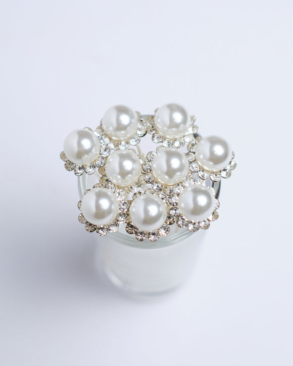 Hair Studs Beads Flower with Pearl 10's