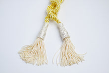 Load image into Gallery viewer, Cord Braided, Big Tassle with Metallic Accent Ecru Gold
