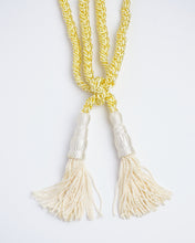 Load image into Gallery viewer, Cord Braided, Big Tassle with Metallic Accent Ecru Gold
