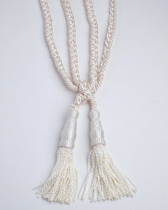 Cord Braided Big Tassle (White)