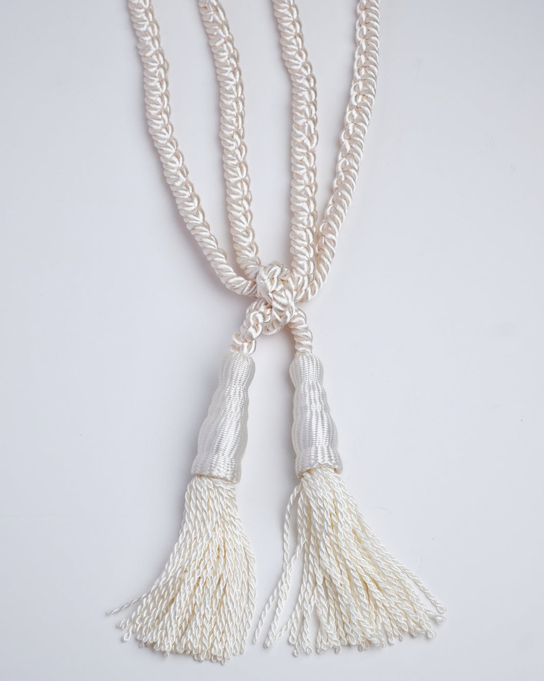 Cord Braided Big Tassle (White)