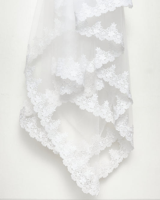 Bridal Veil CH Embroided 3yrds (Ecru)