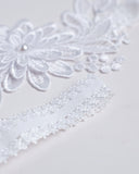 White Floral Lace Garter