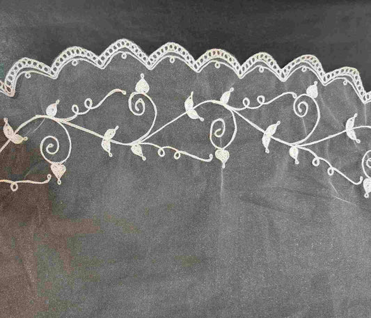 Bridal Veil Heavy Embroidered Round Ecru (Wedding Veil)
