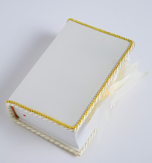 Bible Minimalist Ecru/Gold W/Ribbon (Wedding Bible)