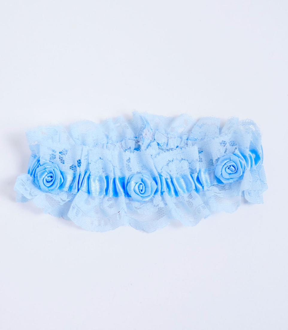 Wedding Garter Mini Lace (Blue)