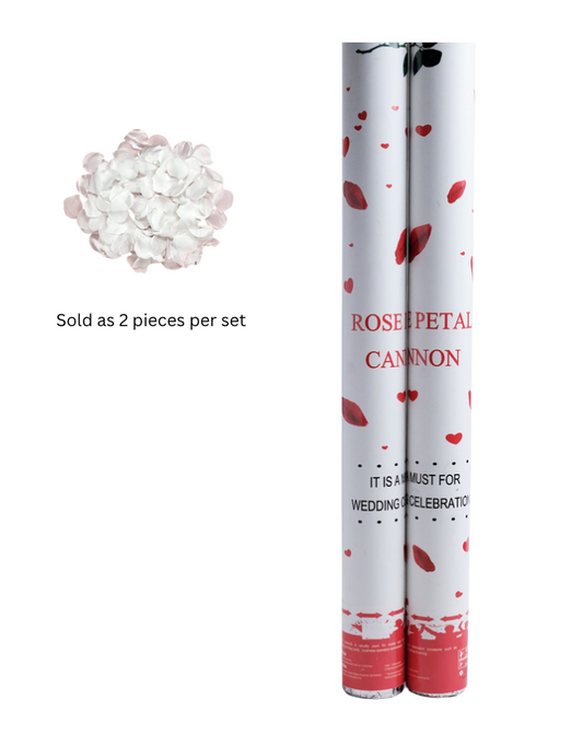 Poppers White Petals 60cm (Set of 2)