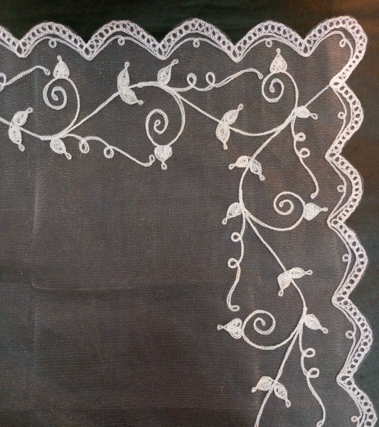 Dove Embroidered Secondary Veil (White)