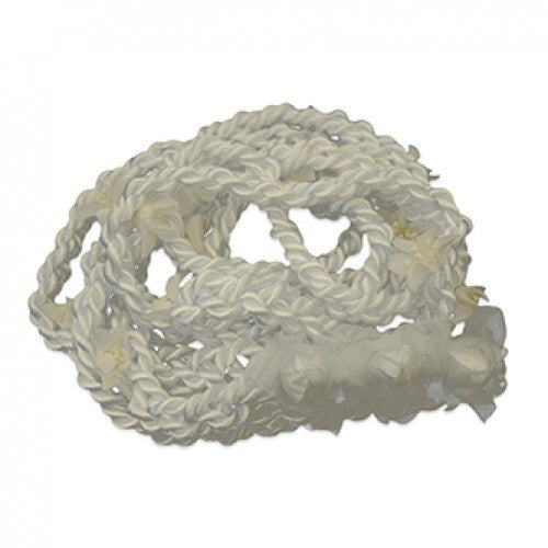 Cord Braided with Flowers Plain White