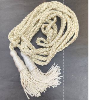 Cord Braided Big Tassle Beige /Ecru