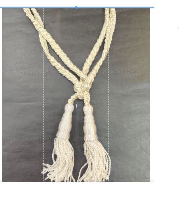 Cord Braided Big Tassle Beige /Ecru
