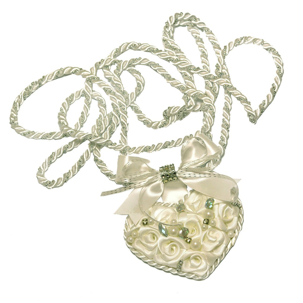 Cord Heart Roses (White/Silver) I Wedding Cord