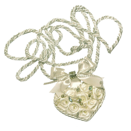Cord Heart Roses (White/Silver) I Wedding Cord
