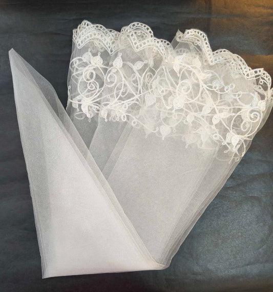 Bridal Veil Heavy Embroidered Round Ecru (Wedding Veil)
