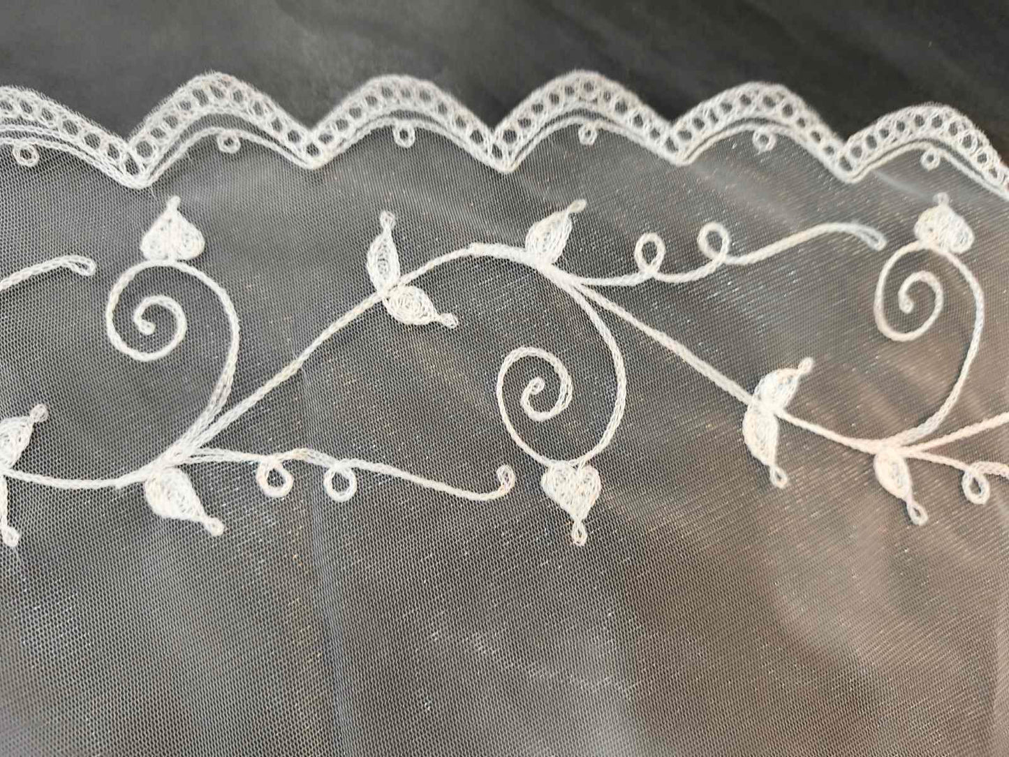 Bridal Veil Heavy Embroidered Round White (Wedding Veil)