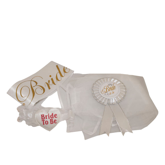 Bridal Shower Set Bridal Veil, Badge, Garter and Sash