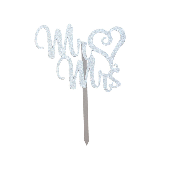 Cake Topper Mr & Mrs (Silver)