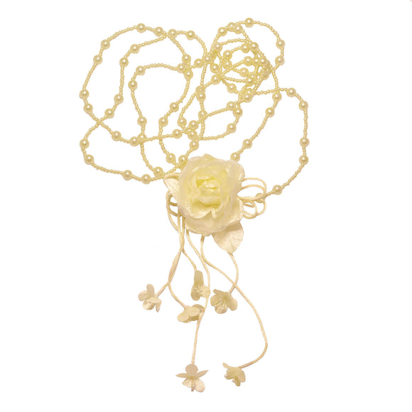 Cord Pearl Big Rose (Ecru)