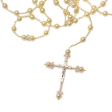 Load image into Gallery viewer, Cord Pearl Rosary Filipiniana (Ecru)
