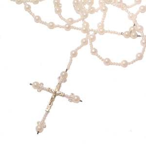 Cord Pearl Rosary Filipininana (White)