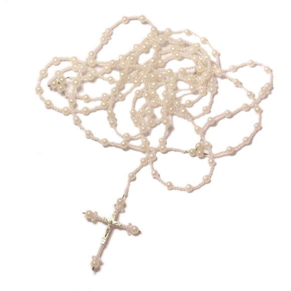 Cord Pearl Rosary Filipininana (White)