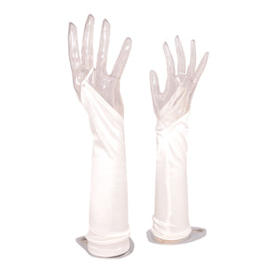 Gloves L Spandex Fingerless Plain (White)