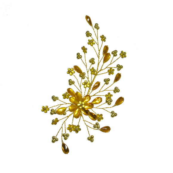 Hair Accessory Pear Shaped Flower (Gold)