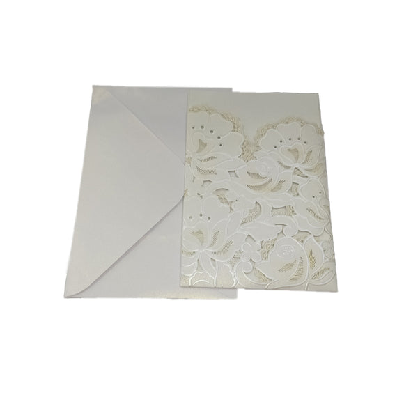 Wedding Invitation Holder Laser Cut Flower Design 20's