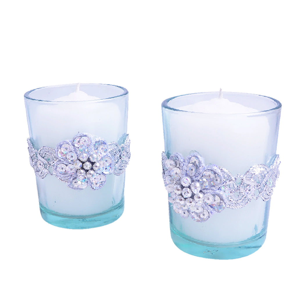 Offertory Candle Set Design 02 (White/Silver)