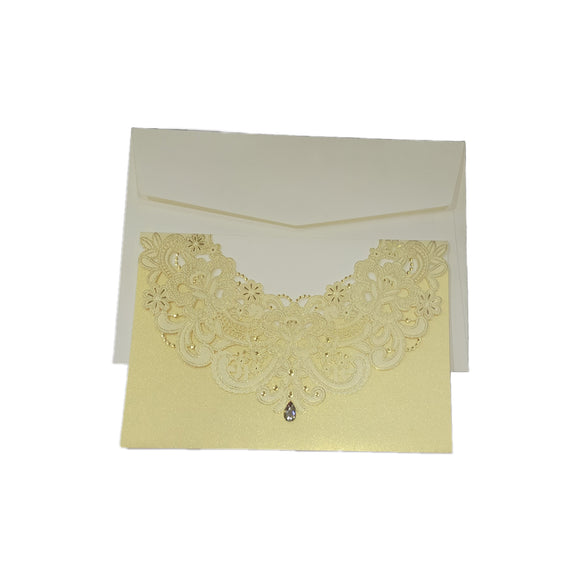 Wedding Blank Invitation Holder Lace 25's