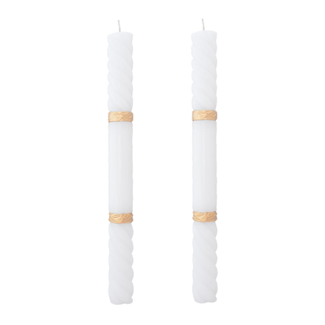 Secondary Candle Set Spiral Metallic Line (Gold)