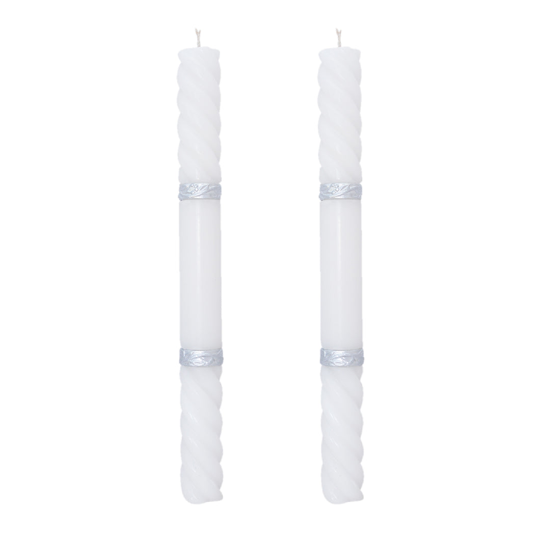 Secondary Candle Set Spiral Metallic Line (Silver)